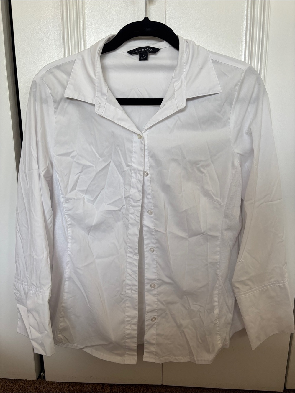Zac & Rachel White Button-Front Women's Blouse